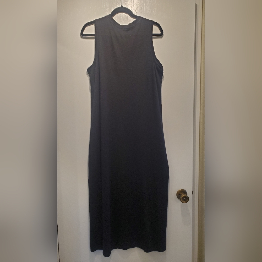 Chicos Black Tank Top Maxi Dress Front Slip Size 2 (12/14) - Picture 4 of 8